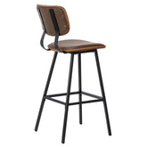 Camella Brown Fabric and Black Metal Legs Barstool